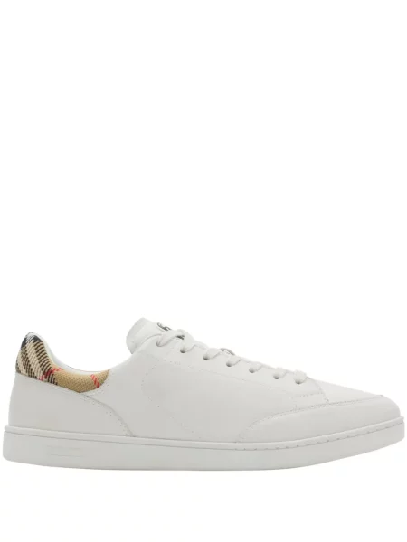 Kožne tenisice Burberry karirane bijela