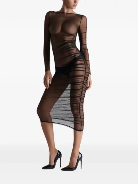 Rochie midi Scandale cu volane negru