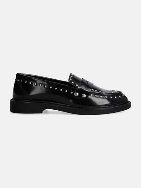 Kožne mokasinke Steve Madden Harloe za žene ravni potplat crna