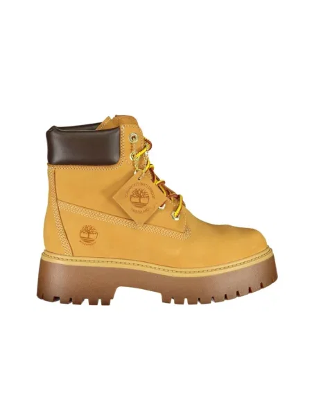 Botki Timberland zamszowe na platformie w miejskim stylu beżowe