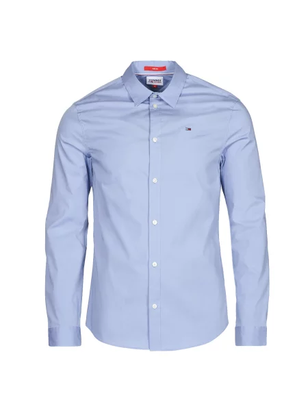 Strečová košile Tommy Jeans modrá