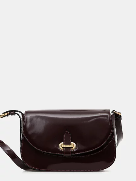 Кожена чанта Pollini бордо