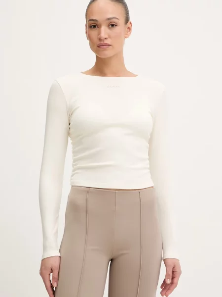 Majica z dolgimi rokavi Guess NAT bež