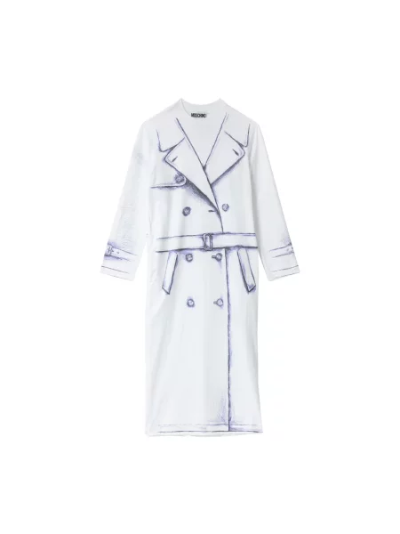 Trencz Moschino z długim rękawem biały