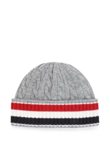Căciulă Thom Browne cu dungi tricotate gri