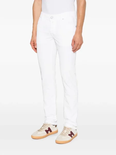 Pantaloni Jacob Cohën de catifea cord alb