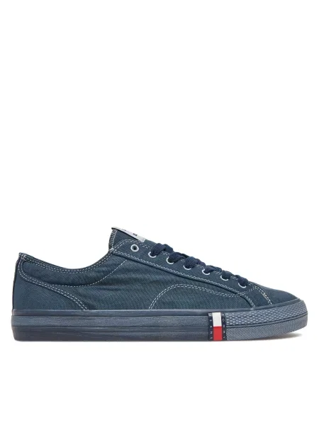 Tenis superge Tommy Jeans Archive Vulc. Washed Canvas Mornarsko modra