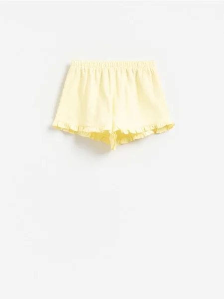 Reserved Pantaloni scurți cu volane galben-deschis galben