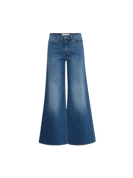Szerokie jeansy dzwony Ichi niebieskie