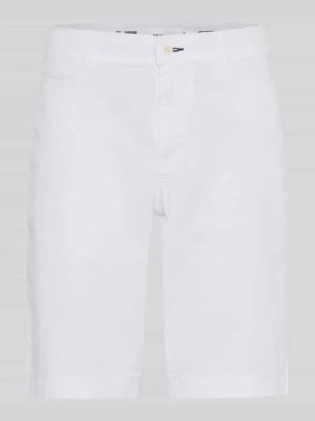 Bermudy o kroju regular fit z mieszanki bawełny Brax białe