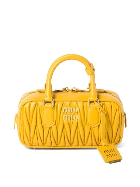 Geanta de piele Miu Miu din piele galben