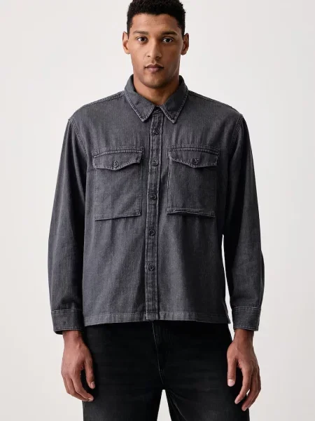 Levi's cămașă pentru bărbați din denim WALLER RELAX gri