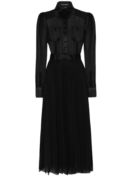 Rochie Dolce & Gabbana de mătase cu model floral de costum negru