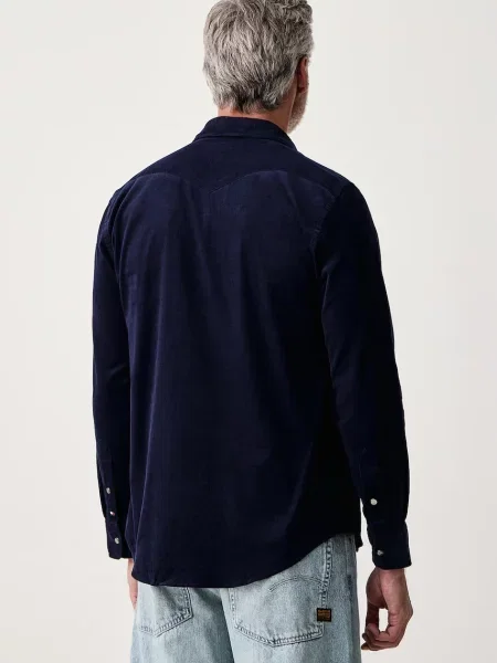 Tommy Hilfiger koszula sztruksowa granatowa