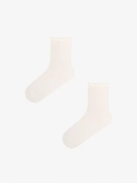 Penti Ponožky PENTI Classy Rüschenpaar Socken krémová