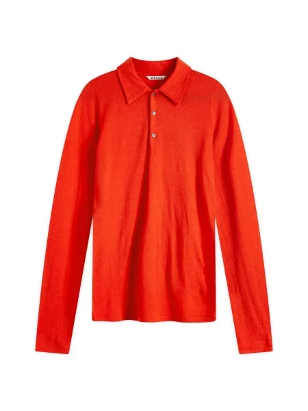 Polo Auralee wełniane czerwone