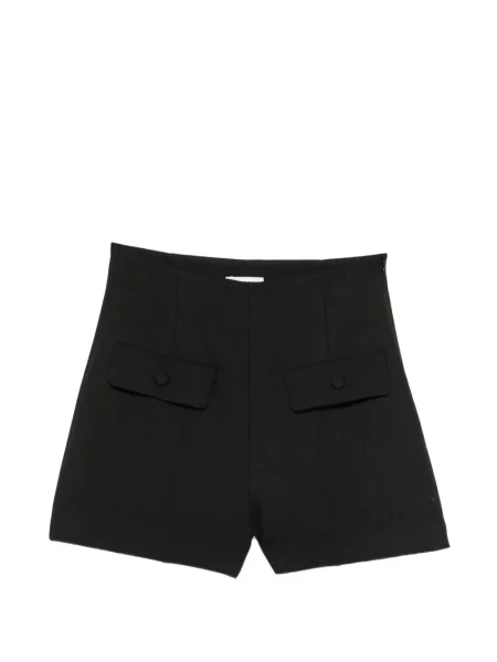 Pantaloni scurți Sandro cu talie înaltă negru