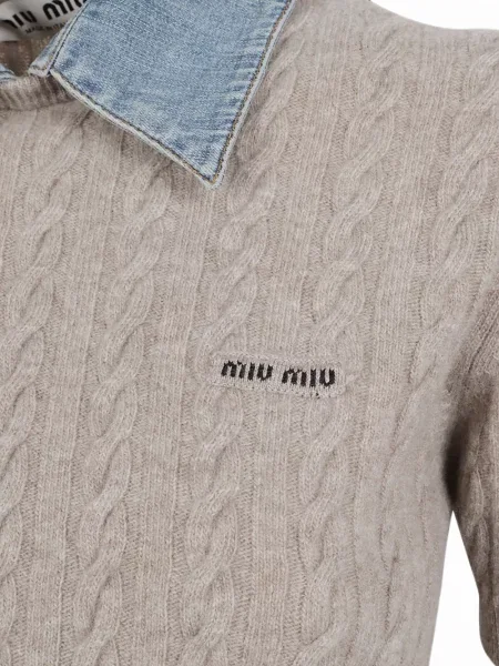 Πλεκτός με κολάρο τοπ Miu Miu