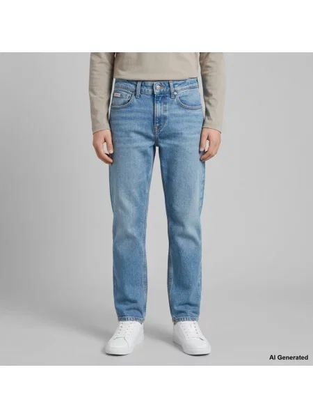 Džínsy s rovným strihom Calvin Klein Jeans modrá