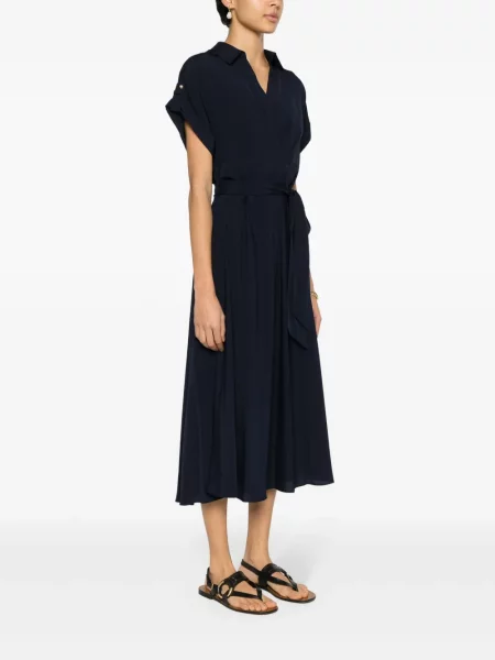 Midi šaty Lauren Ralph Lauren modrá