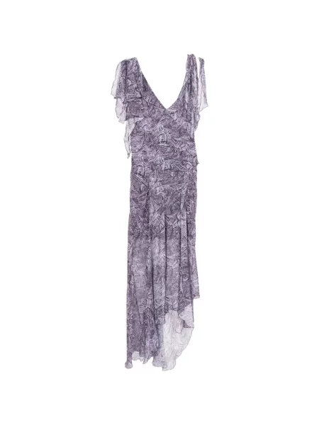 Rochie Isabel Marant cu imagine cu imprimeu abstract violet