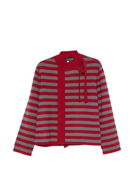 Cardigan Emporio Armani cu funde cu dungi roșu