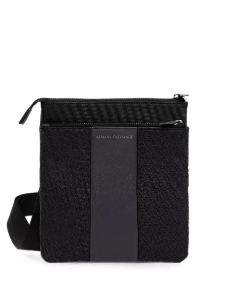 Geantă crossbody Armani Exchange cu autograf negru