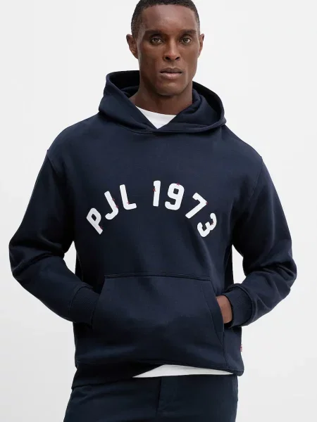 Суичър с качулка Pepe Jeans с качулка с апликация тъмносиньо