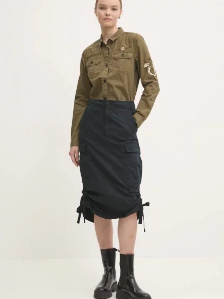 Superdry koszula regular z kołnierzykiem klasycznym zielony
