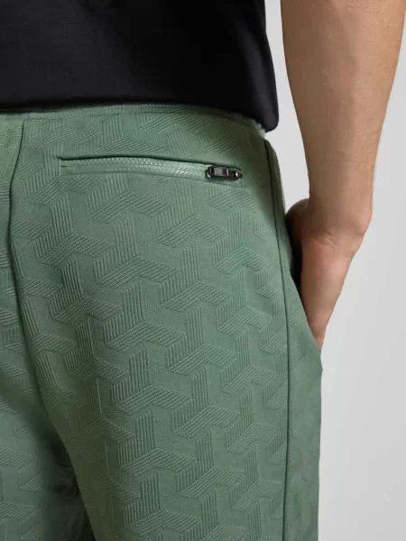 Spodnie dresowe o kroju regular fit z efektem żakardu model ‘MIRROR LONG’ Boss Green