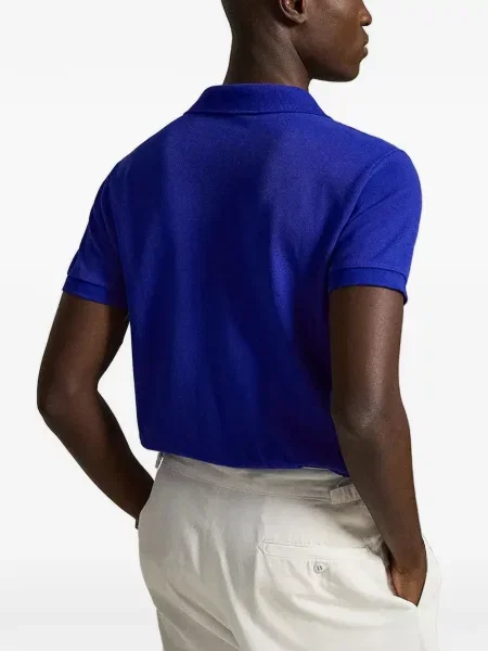 С яка кожена поло тениска Polo Ralph Lauren с връзки кафяво