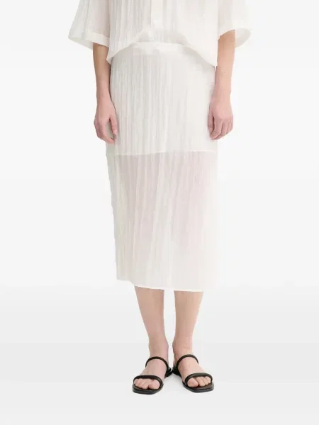 Fustă midi Filippa K până la genunchi cu crăpătură alb