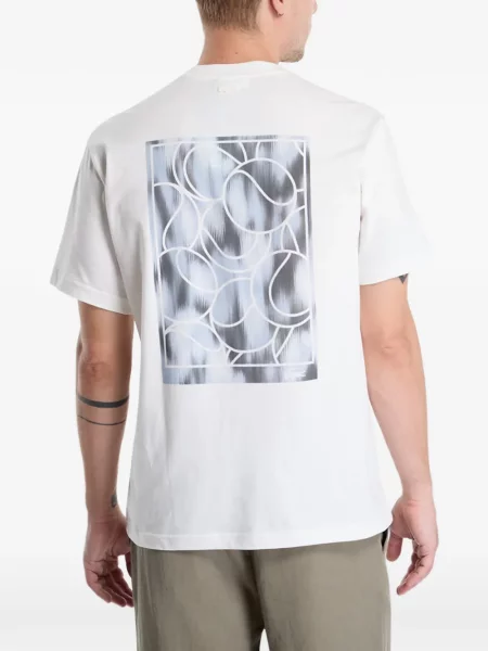Scurt tricou Lacoste cu imagine alb