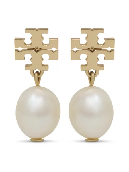 Tory Burch Kolczyki KIRA PEARL DROP żółte