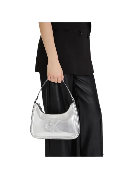 Calvin Klein Kabelka na rameno strieborná