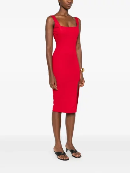 Rochie midi Roserry până la genunchi de costum roșu
