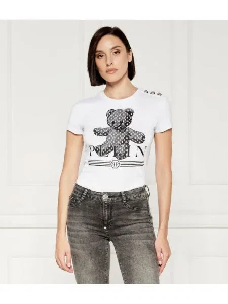 Philipp Plein Tricou SEXY PURE TEDDY BEAR alb