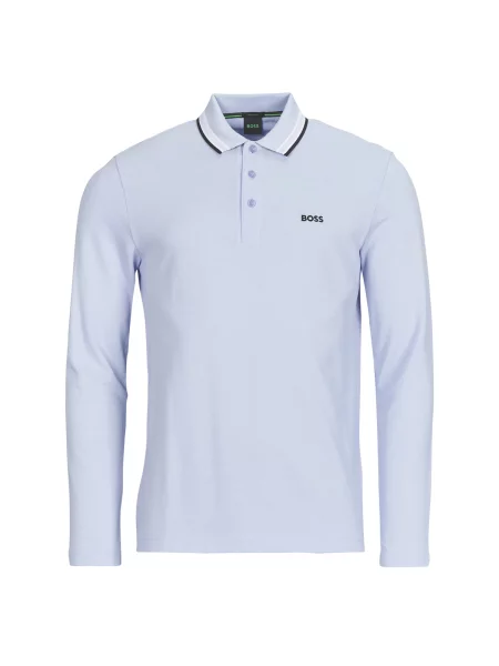 Polo majica Boss z dolgimi rokavi modra