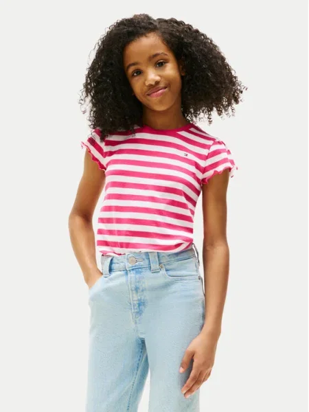 Tommy Hilfiger Póló Essential Regular Fit rózsaszín