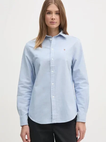 Polo Ralph Lauren camasa din femei cu guler clasic relaxed albastru