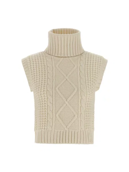 Sweter Perfect Moment wełniany z kryształkami biały