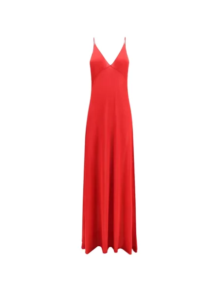 Rochie Fendi de mătase cu decolteu în V roșu