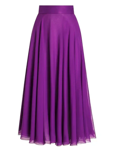 Fustă midi Dolce & Gabbana de mătase până la genunchi violet
