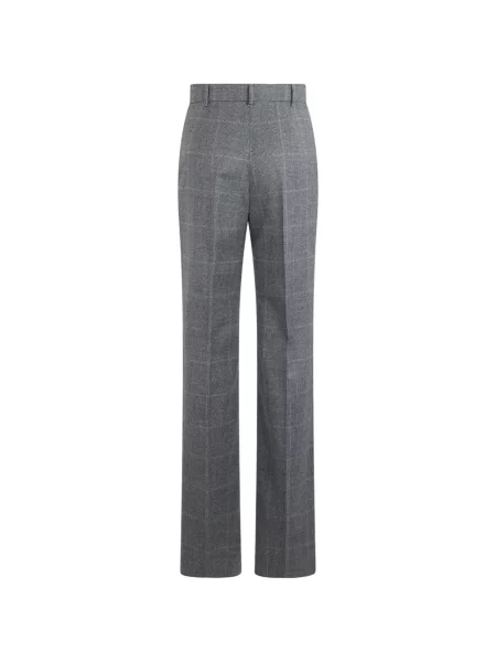 Pantaloni Max Mara în carouri gri