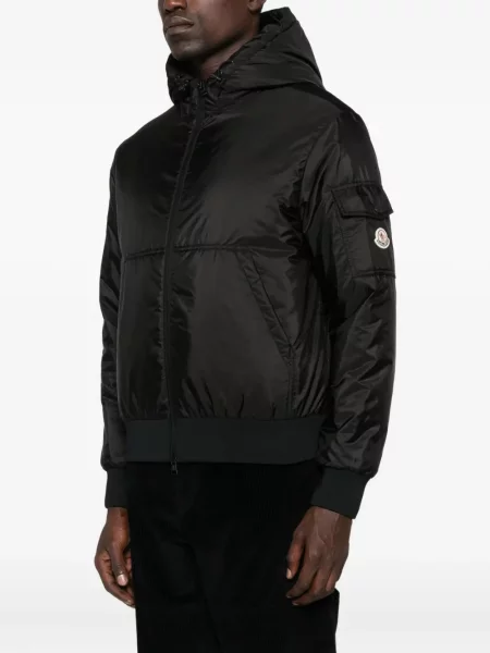 Geacă Moncler cu glugă negru