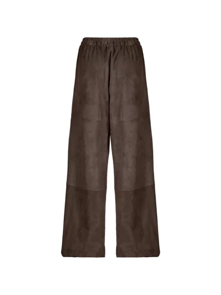 Pantaloni Desa Collection din piele maro