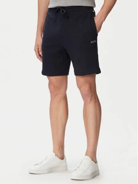 BOSS BLACK Pantaloni scurți Waffle negru