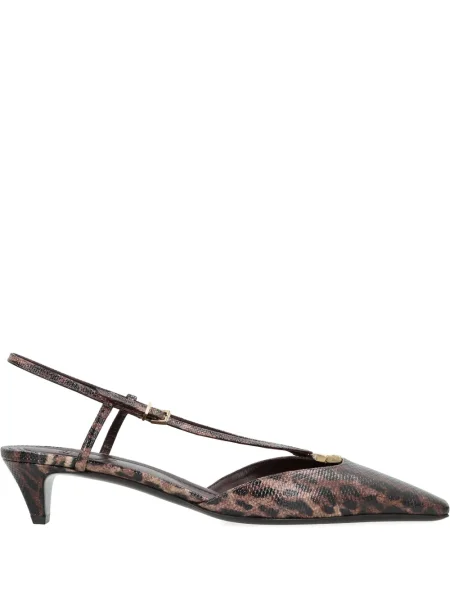 Pantofi cu toc Fendi cu imagine slingback maro
