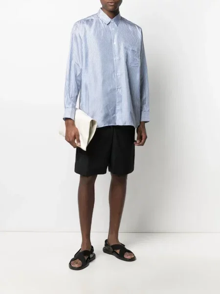 Dryžuota raštuota marškiniai Comme Des Garçons Shirt mėlyna