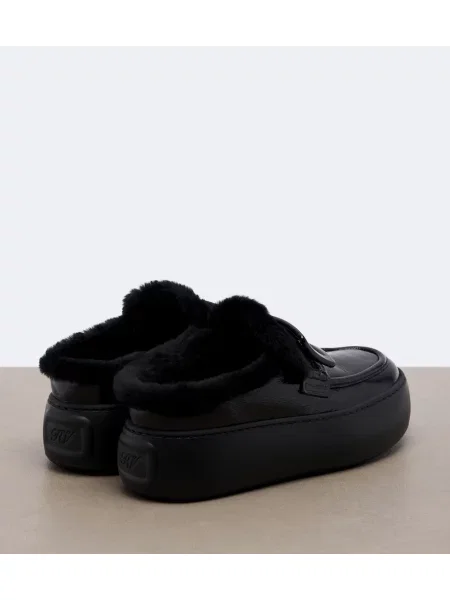 Kožené mules Roger Vivier na platforme čierna